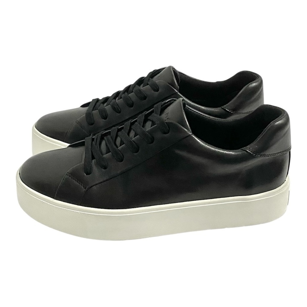 Vince Benfield Platform Leather Sneakers Black 8.5 - Picture 5 of 12